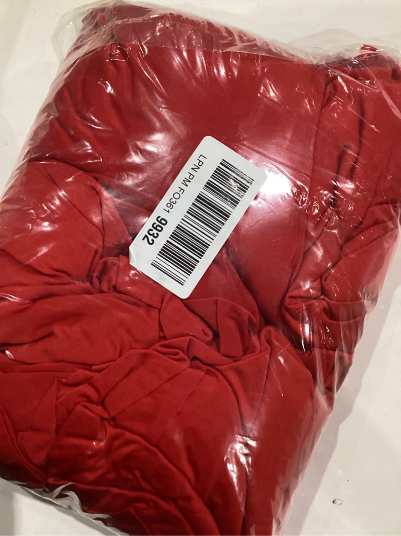 Condition photo showing Good Condition for Table Skirt for 4 Foot Tables - 2 Pack One-Piece Red Tablecloths and Skirt, Wrinkle Resistant Ruffles Elastic Cover for Banquets, Weddings, Events, Parties Red 48" x 30" (Rectangular) 2Pack