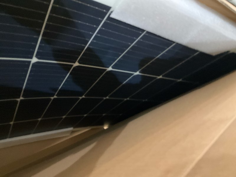 Condition photo showing As Is for solar panel module 