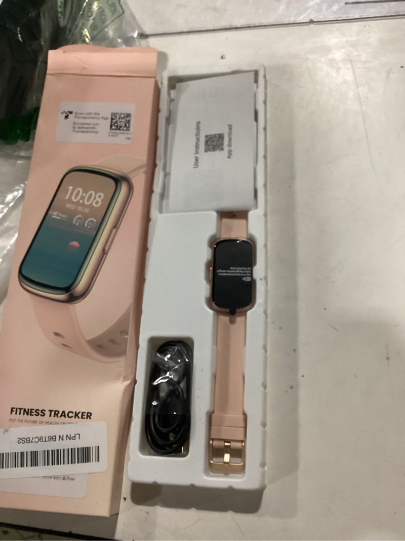 Condition photo showing New/Like New for fitness tracker, smart watches for women men with 24/7 heart rate/blood pressure/blood oxygen monitor, sleep tracker, calories&step counter, ip68 waterproof health activity trackers for android&iphone pink