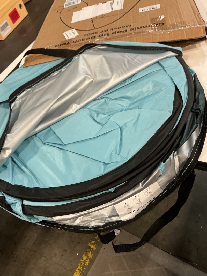 Condition photo showing Good Condition for glymnis pop up beach tent beach shade tent for 1-4 persons sun shelter upf 50+ enclose zipper door portable easy up beach tent blue for 3-4 person