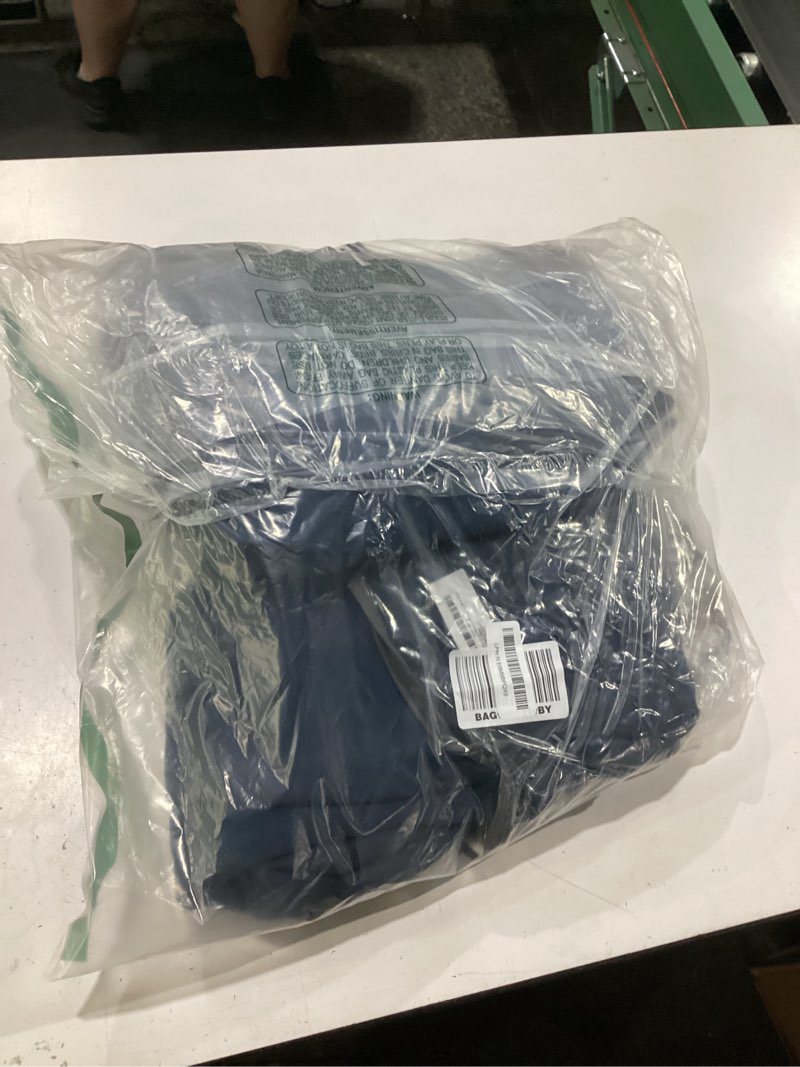 Condition photo showing Good Condition for capaloca navy blue linen pinch pleated curtains blackout, 100% black out curtains 96 inch long for bedroom, blackout thermal insulated pinch pleated drapes for living room, 40" w x 96" l, 2 panels