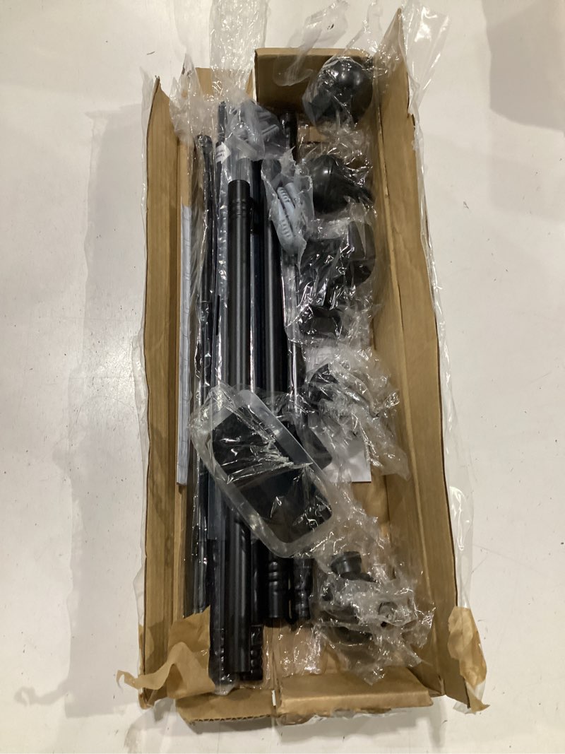 Condition photo showing Good Condition for enjoybasics 2 pack no drill curtain rods for window 28 to 48 inches, 5/8 inch diameter renter friendly drapery rod with adhesive brackets without drilling, adjustable from 27 to 52 inches, black black 27-52"