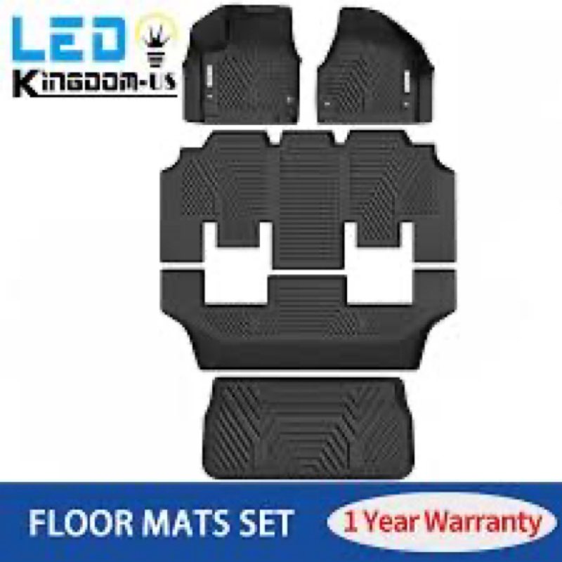 Naibeve Floor Mats Cargo Liner Backrest Mats for 2017-2025 Chrysler Pacifica Touring Hybrid Version 