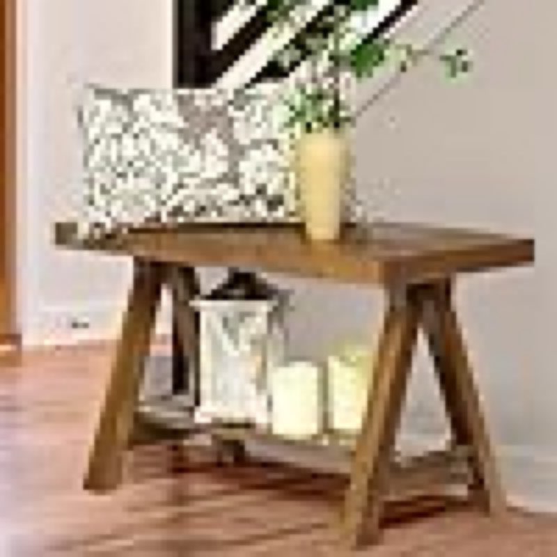 Wnutrees Farmhouse Wood Bench, Rustic Indoor Storage Bench for Entryway, Living Room, Dining Room, Solid Wood Construction, Original Wood