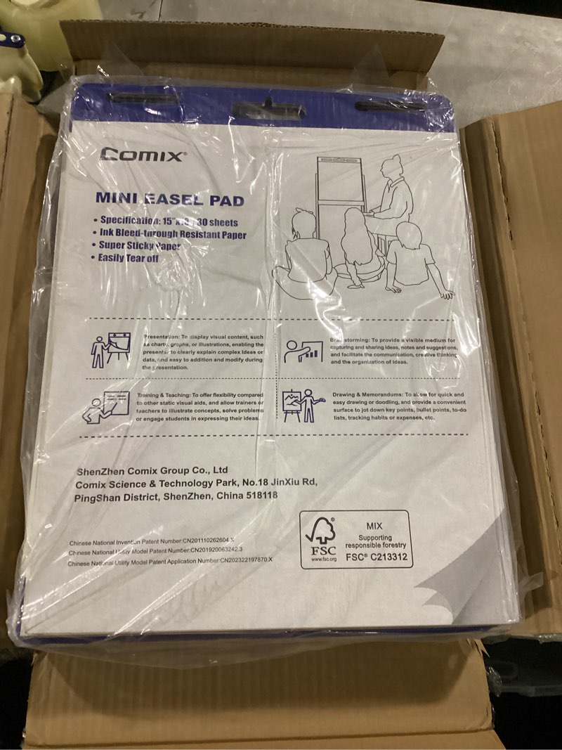 Condition photo showing Good Condition for comix mini size sticky easel pad, 15 x 18 inches flip chart paper for teachers, anchor chart paper for office, 30 sheets/pad, 12 pads/pack