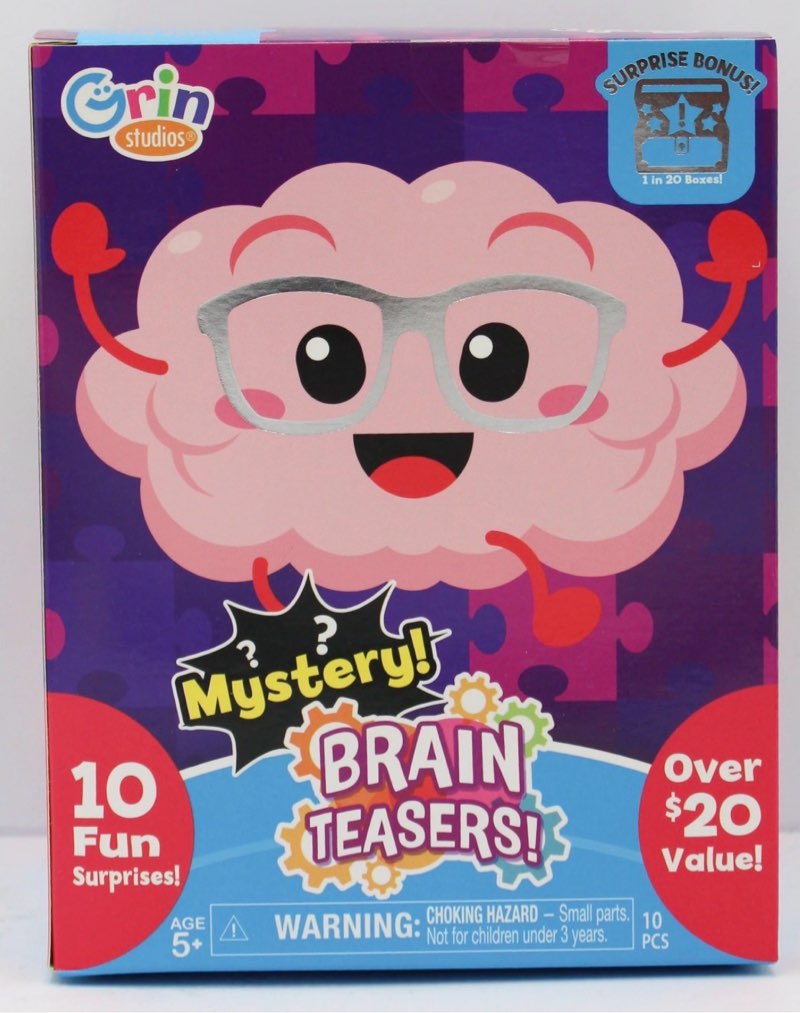 grin studios mystery brain teasers box 10-pack, 5.5x5.5x7in