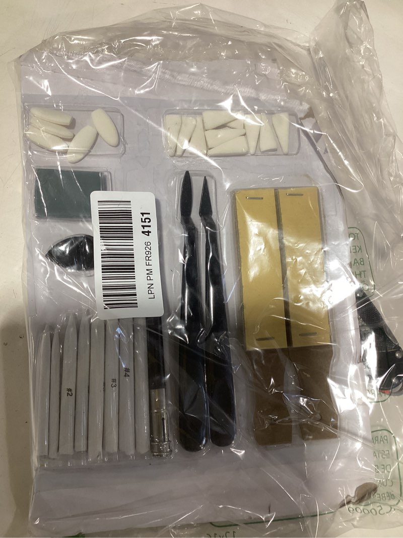 Condition photo showing Good Condition for 43 pcs blending stumps and tortillions paper art blenders sketch drawing tools with sketch wipe scrapers,rub sponge,kneaded eraser and sandpaper sharpeners