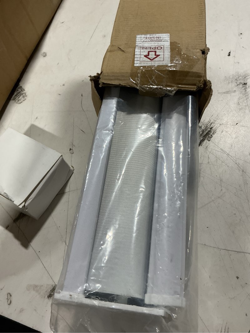 Condition photo showing As Is for joydeco cordless zebra blinds (pro), dual layer light control zebra blinds for windows, light-proof aluminum cover, free-stop roller shades for home & office (white, 47" w x 75" h) white 47"w x 75"h