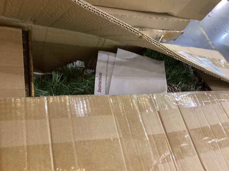 Condition photo showing New/Like New for 4FT Outdoor Christmas Tree with Lights in Vintage Potted Base, Battery Operated Xmas Tree with Snow-Touched Branches, 100 LED Warm Lights with Timer, Porch Entryway Holiday Decoration Snowy Glow Tree 2