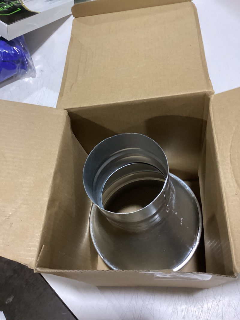 Condition photo showing Good Condition for patikil 6 inch to 3 inch round duct reducer increaser connector, galvanized steel adapter pipe fitting for bathroom kitchen ventilation systems, silver tone