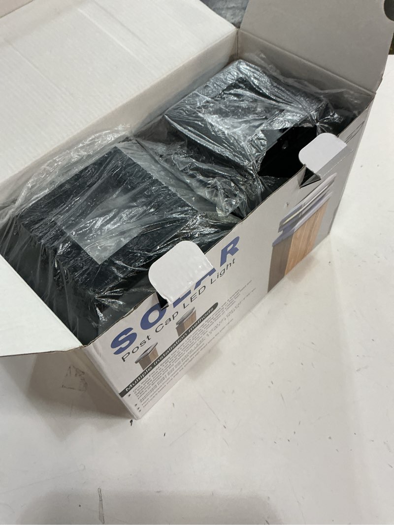 Condition photo showing Good Condition for sumaote 6x6 post cap solar light 160lm 52 led - outdoor solar powered deck fence lights fit 4x4 5x5 6x6 wood posts, ip65 waterproof for garden porch patio, 6000k white lighting, 4 pack 4 pack black