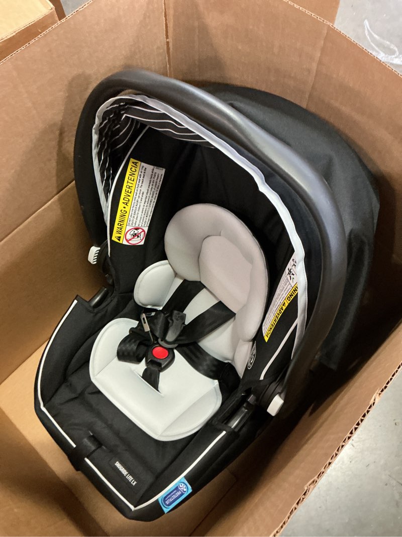 Condition photo showing As Is for graco® snugride lite lx infant car seat, lightweight rear-facing seat for babies 4–30 lb, 4-position adjustable base, latch installation & protectplus engineered, studio