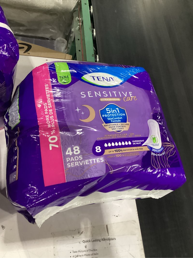 Condition photo showing New/Like New for tena intimates overnight absorbency incontinence pad for women  48ct