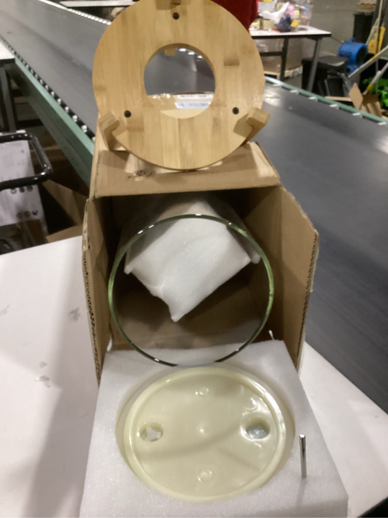 Condition photo showing Good Condition for Rice Dispenser, Rice Storage Container?Flour and Cereal Container with Airtight Lid and Wooden Stand, Glass Food Storge Container for Kitchen Organization and Pantry Store (8L)