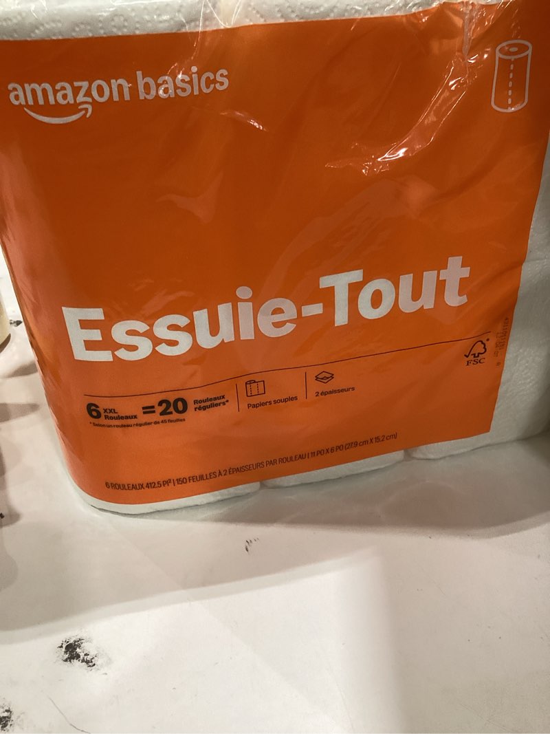 Amazon Basics 2-Ply Paper Towel, Flex Sheets, 150 Sheet per Roll, 6 Rolls, White