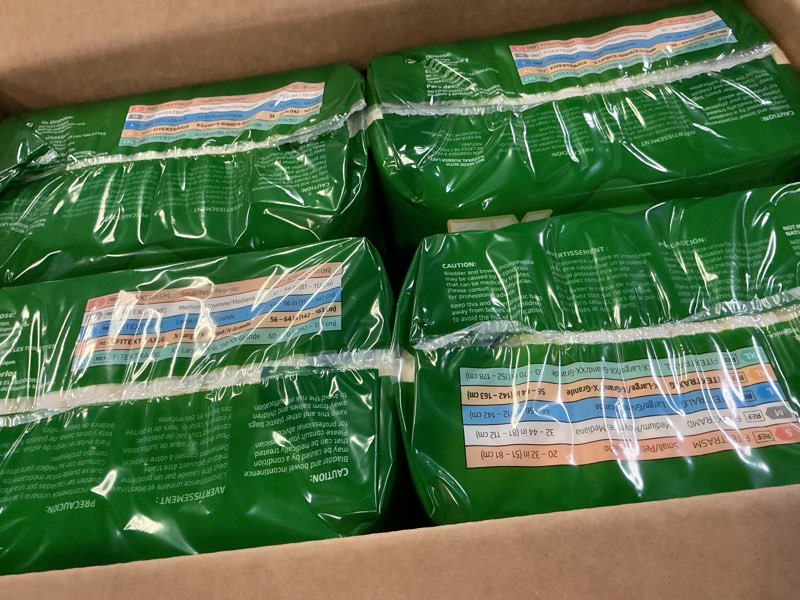 Condition photo showing Good Condition for fitright adult diapers, extra heavy absorbency, xl (waist size 56in-64in), 80 count, optifit incontinence briefs for men and women, disposable, moisture wicking, leak protection, 80 count x-large