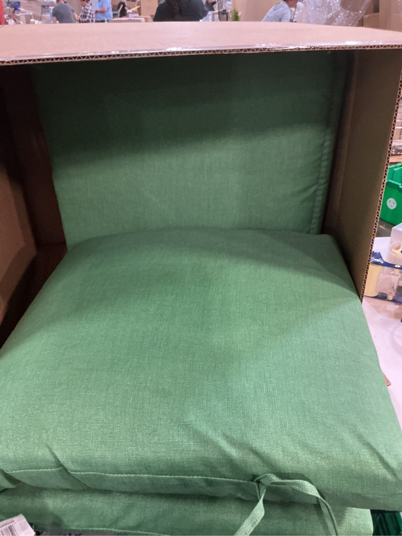 Condition photo showing Good Condition for arden selections 44" x 20" leala texture outdoor high back dining chair cushion moss