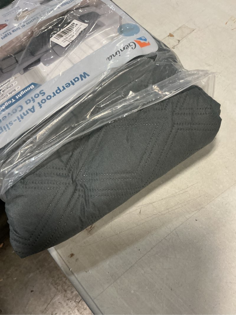 Condition photo showing Good Condition for genina 100% waterproof couch cover for 3 cushion couch sofa cover for dogs, anti-slip sofa covers washable couch covers for sectional sofa l shape furniture protector, 1 piece (dark gray, sofa) dark gray 67" x 39.3" sofa
