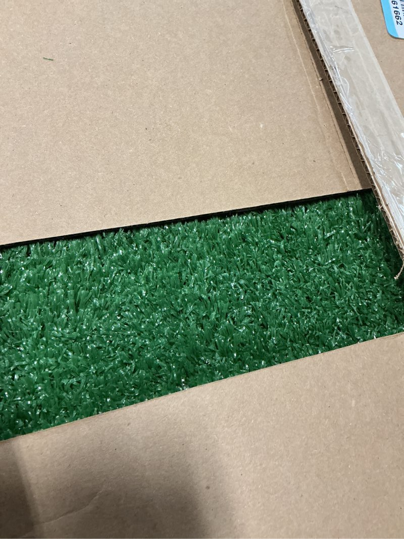 Condition photo showing Good Condition for garland rug artificial grass 3 ft. x 5 ft. large indoor/outdoor area rug green -lush green, durable, and low-maintenance for patios, lawns, and more green 3' x 5' (rectangular)