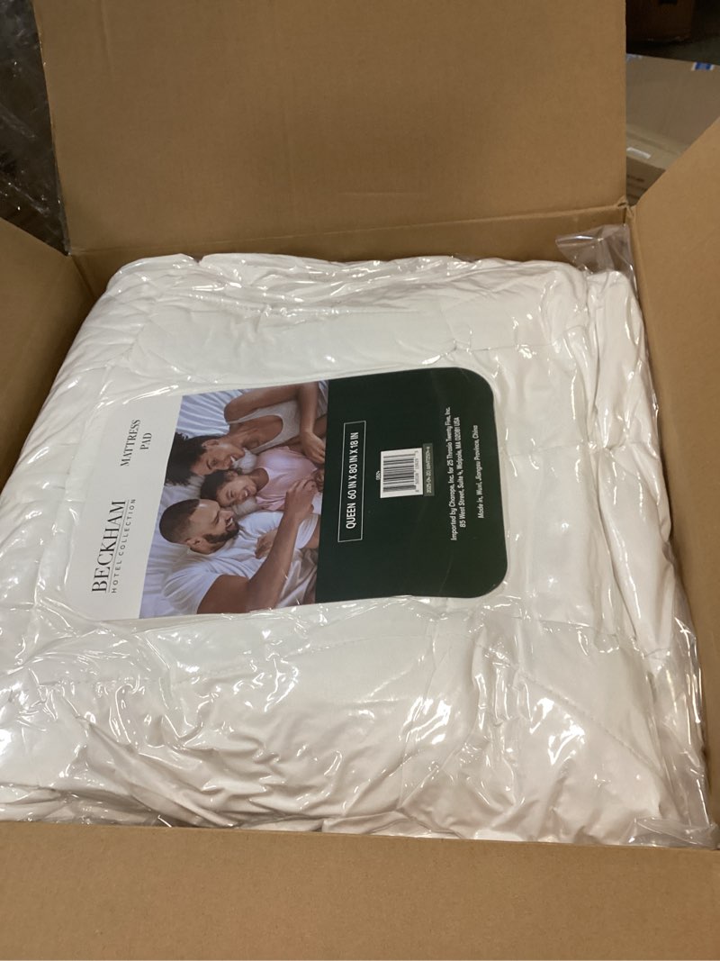 Condition photo showing New/Like New for Beckham Hotel Collection Queen Size Mattress Pad (Extra Padded) & Protector Hybrid - Quilted Pillow Top Mattress Cover - Thick, Plush, Fitted Mattress Topper for Bed