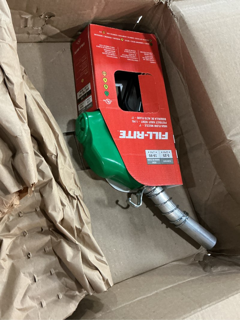 Condition photo showing New/Like New for fill-rite n100dau12g 1" automatic nozzle (green) 1" auto nozzle (green)