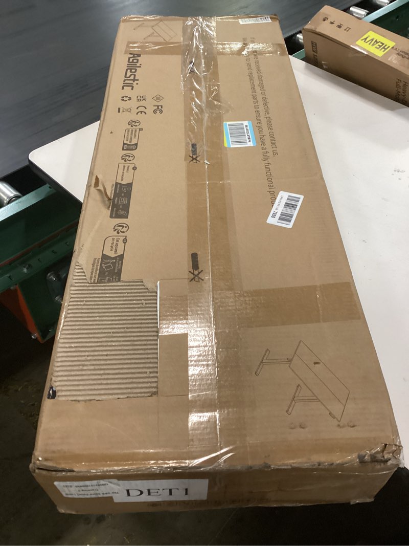 Condition photo showing New/Like New for agilestic electric standing desk 40 x 24 inches, height adjustable desk, sit stand up desk for work office home, ergonomic rising computer table with memory preset, dark walnut