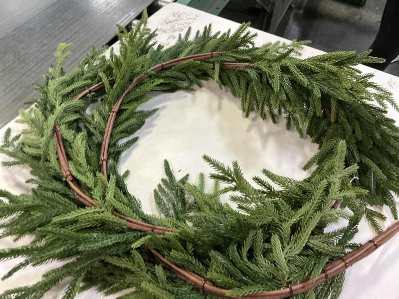 Condition photo showing As Is for 6FT Artificial Norfolk Pine Garland, Realistic Real Touch Christmas Garland, Faux Fake Greenery Garlands for Table, Mantle, Window, Stairs, Fireplace, Outdoor Indoor Christmas Decorations(1Pcs) 1 6FT-1PACK