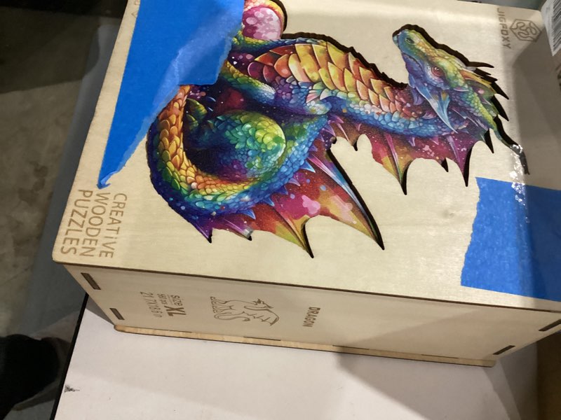 Condition photo showing New/Like New for jigfoxy wooden puzzles for adults, dragon wood puzzles adult, unique animal shape wooden jigsaw puzzles for adults, birthday gifts for puzzle lovers, family, friend (s-9.8 * 8.5in-100pcs)
