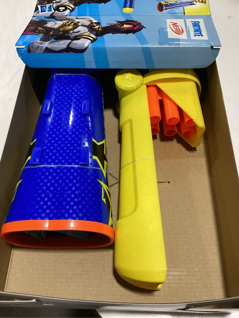 Condition photo showing Good Condition for Nerf Fortnite Half Tone Hero Blaster, Bonus Code to Unlock Half Tone Hero Wrap in The Game, Break Open Loading, 12 Nerf Elite Darts, Fortnite Gifts