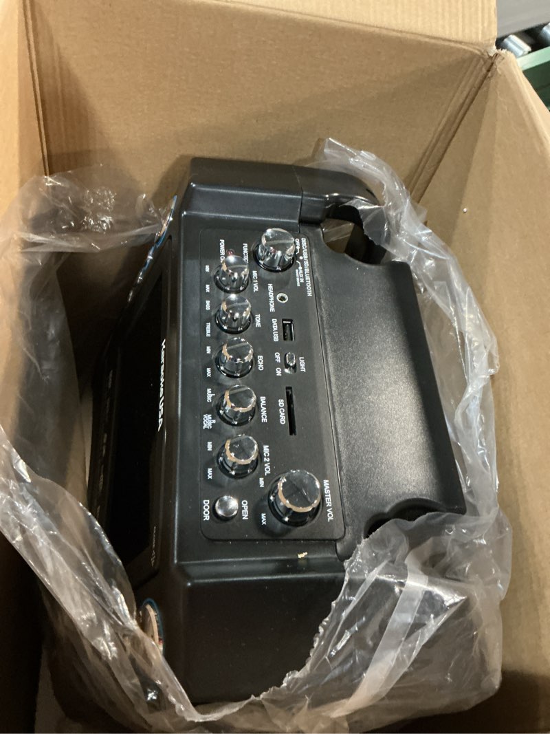 Condition photo showing Good Condition for KARAOKE USA GF842 DVD/CD+G/MP3+G Bluetooth(R) Karaoke System with 7  TFT Color Screen & LED Sync Lights