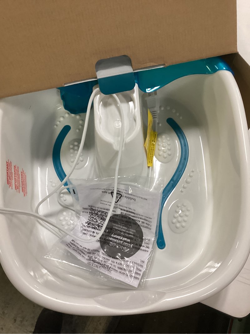 Condition photo showing Good Condition for Homedics Bubble Mate Foot Spa, Toe Touch Controlled Foot Bath with Invigorating Bubbles and Splash Proof, Raised Massage Nodes and Removable Pumice Stone