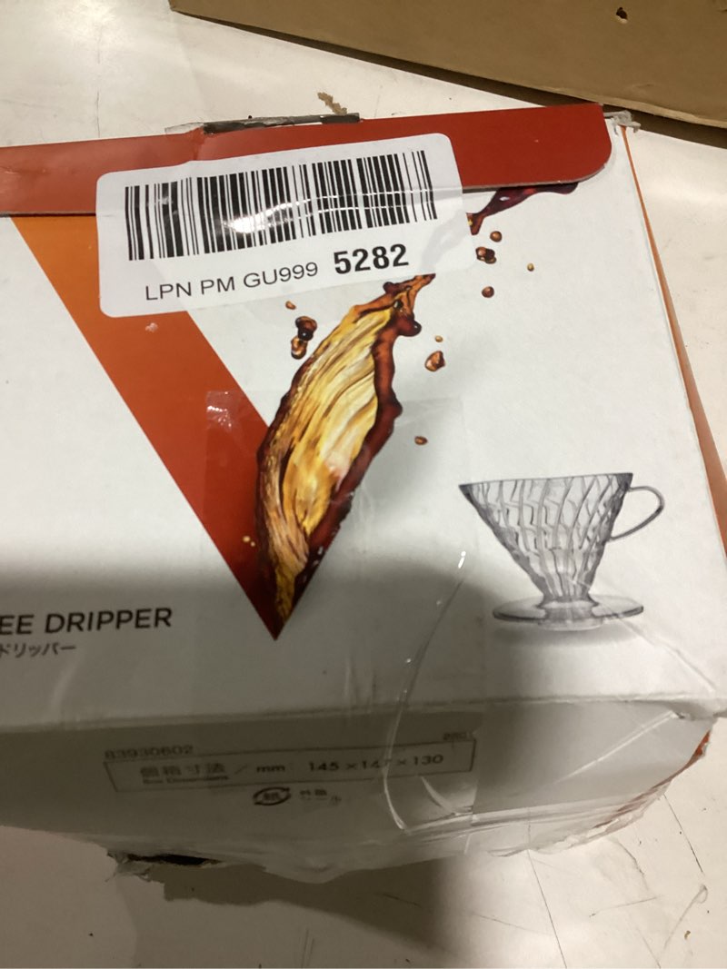 Condition photo showing Good Condition for hario v60 plastic coffee dripper, size 03, clear clear 3 resin