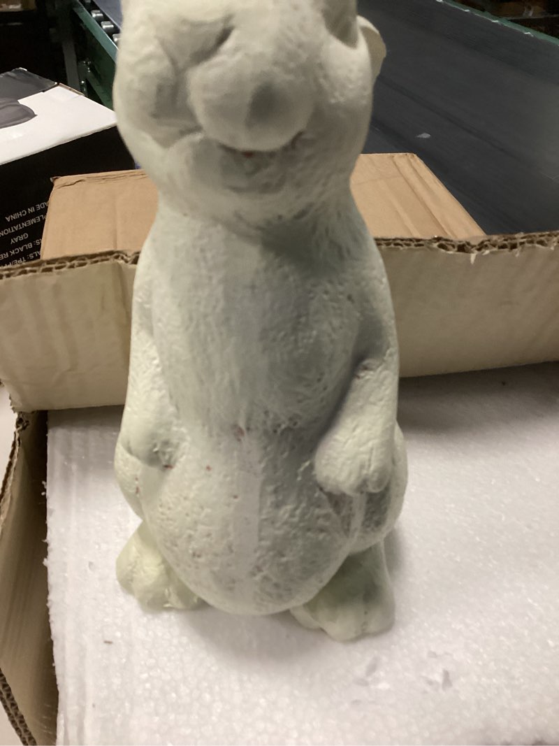 Condition photo showing Good Condition for wesiti 2 pcs easter terracotta bunny figurines decorations rustic rabbit standing bunny sculptures ornaments farmhouse easter vintage rabbit statues figures for spring holiday table centerpieces home