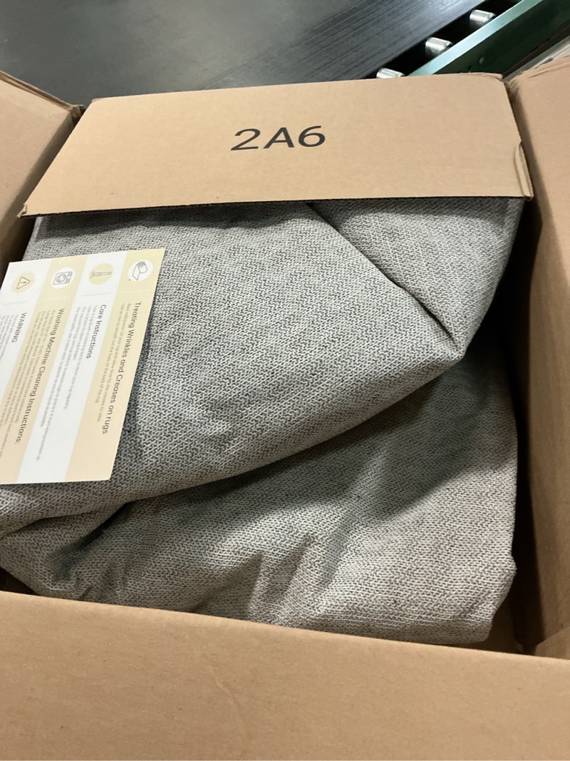 Condition photo showing As Is for 7x9 Area Rug Living Room: Washable Boho Large Neutral Vintage Soft Rugs Stain Resistant Farmhouse Non Slip Indoor Floor Carpet for Bedroom Nursery Kids Playroom Office Dining Room- Ivory Gray Cream Gray 7' x 9' (Rectangular)