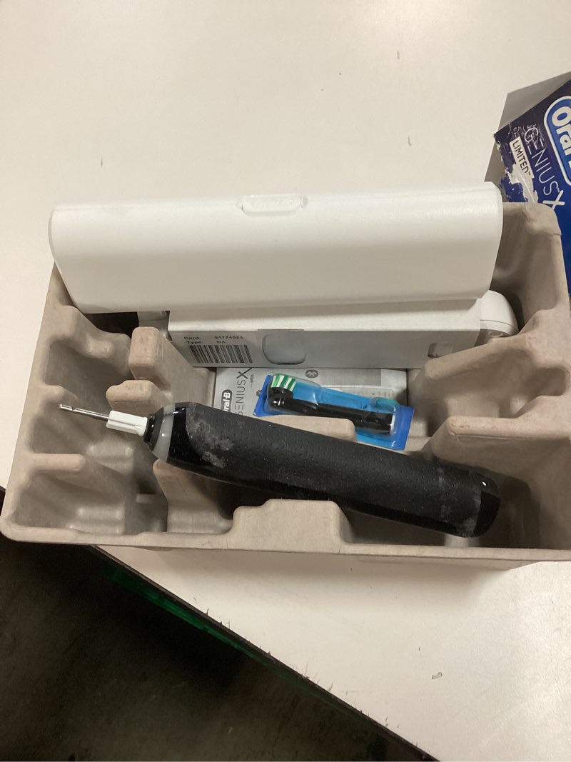 Condition photo showing As Is for Oral-B Genius X Limited Rechargeable Electric Toothbrush with 1 Replacement Brush Head, Travel Case, Midnight Black Midnight Black 1 Count (Pack of 1)