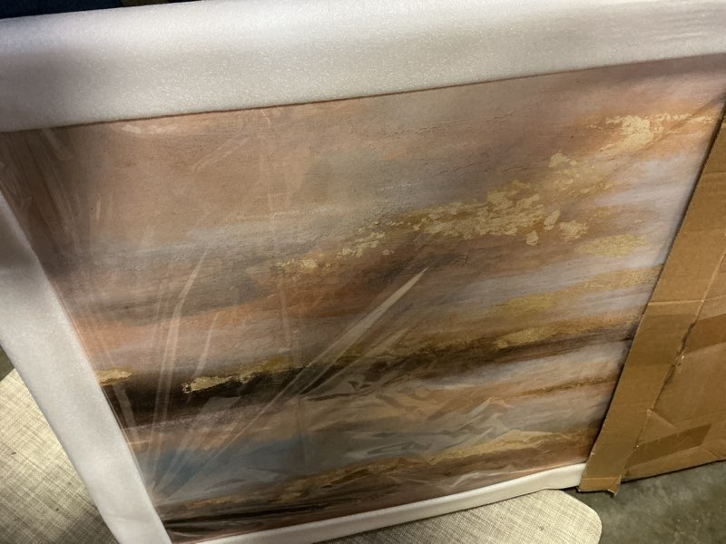 Condition photo showing Good Condition for Gold Abstract Wall Art Decor Neutral Canvas Pictures Wooden Framed Wall Decor Colorful Art Prints for Living Room Dining Room Bedroom 24x48 Inch 48"L x 24"W Gold Framed
