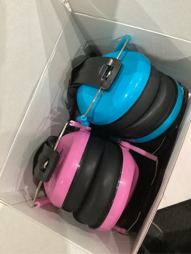 Condition photo showing Good Condition for ZOHAN Kids Noise Cancelling Headphones - 25dB NRR Kids Ear Protection 2 Pack, Hearing Protection Safety Ear Muffs for School Monster Truck Fireworks Travel Studying Concerts Autism, Blue and Pink 2pack - Blue+pink2.0