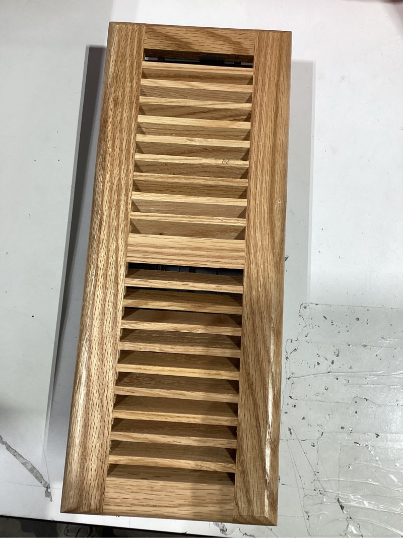 Condition photo showing Good Condition for image flooring wood vents 4 x 14 red oak ready to finish self rimming air register with metal damper