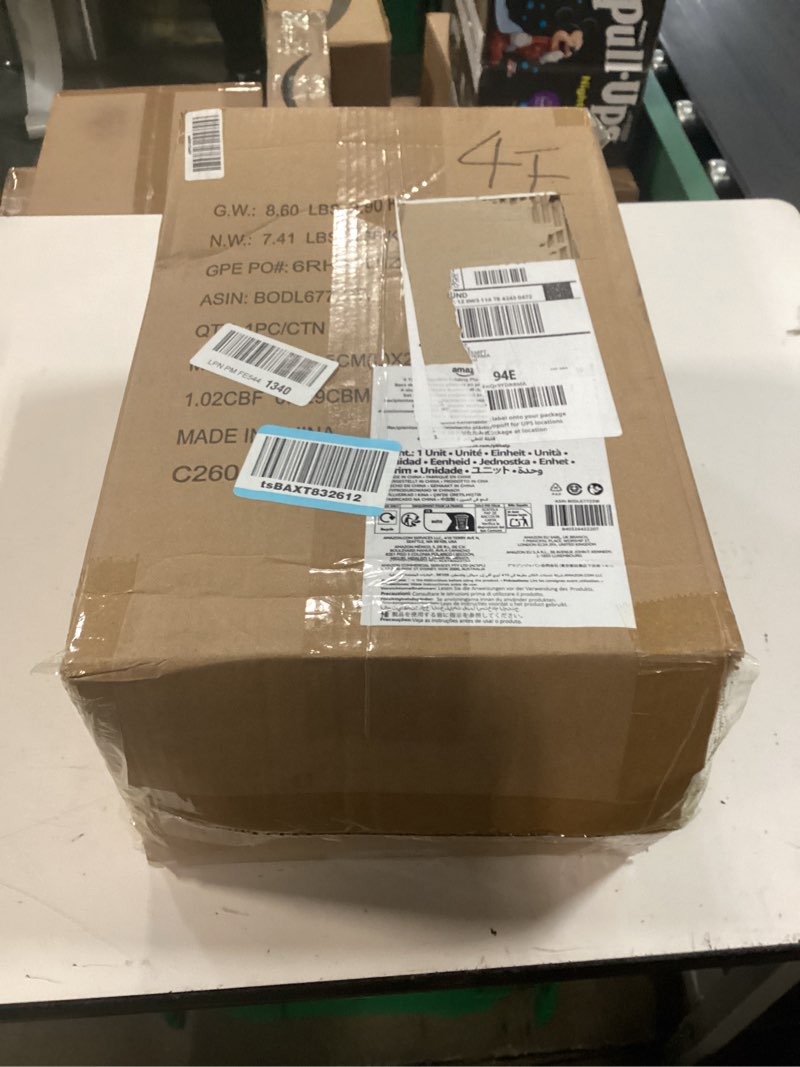 Condition photo showing New/Like New for amazon basics 4-tier storage bins with lids, stackable and collapsible, 23qt per tier, 92qt total capacity