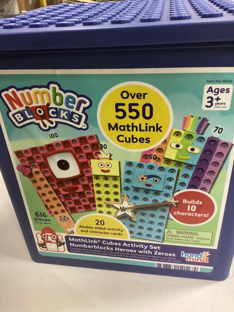 Condition photo showing New/Like New for hand2mind Numberblocks Heroes with Zeroes MathLink Cubes Activity Set, Preschool Learning Activities, Math Manipulatives Kindergarten, Counting Blocks, Number Linking Cubes, Kids Educational Toys