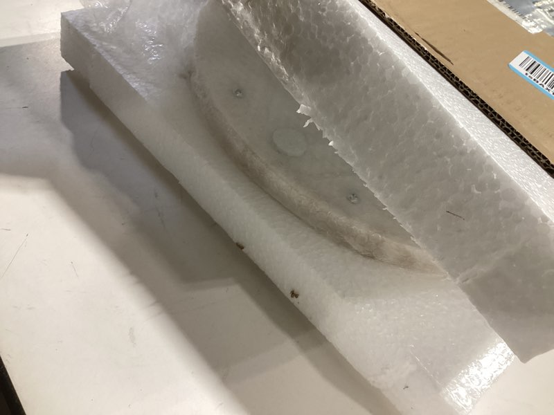 Condition photo showing Good Condition for Creative Brands Table Sugar Round Marble Tray with Mango Wood Stand, 11-Inches, Natural