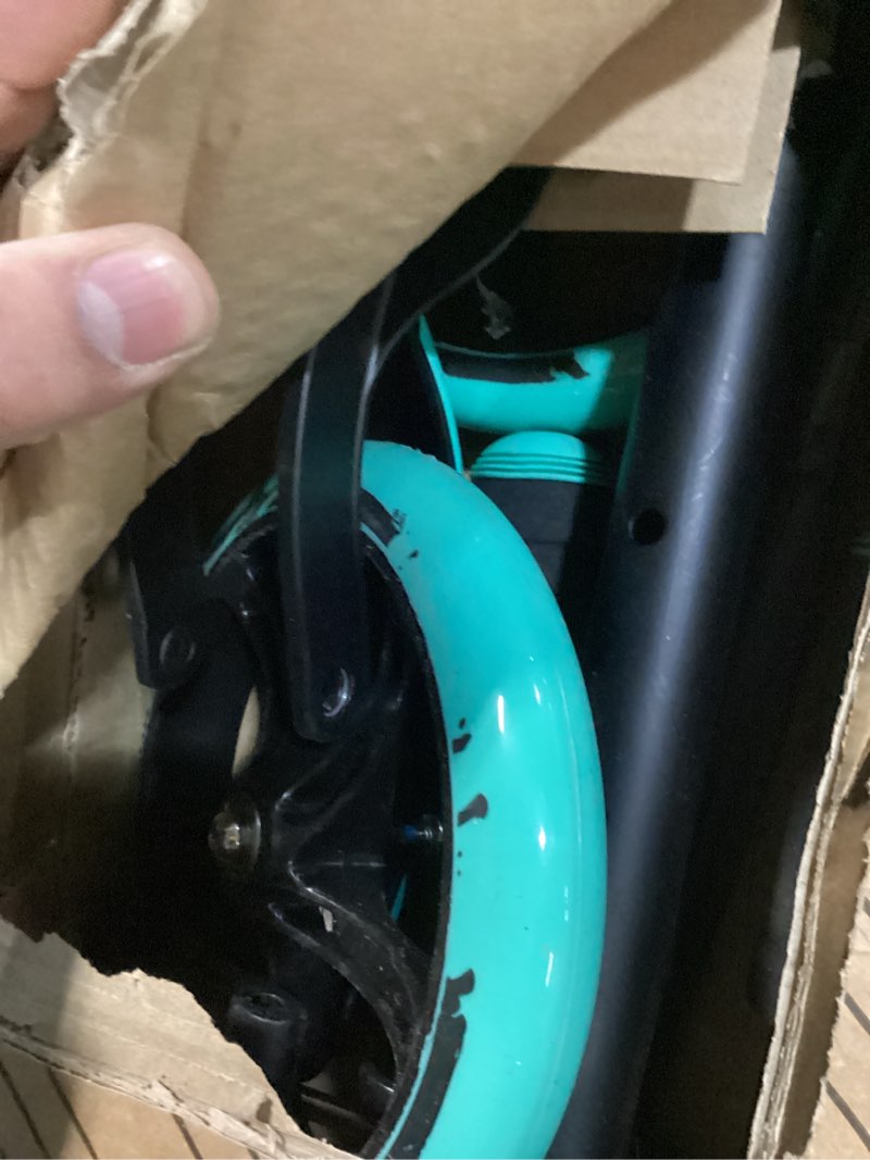 Condition photo showing Good Condition for Scooter for Kids 6–12 & Adults, Max Load 240 LBS, Adjustable Height,Lightweight 2-Wheel, Foldable Kids Scooter with Big Wheels Blue&Black