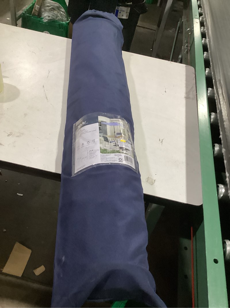 Condition photo showing As Is for style selections 7.5-ft steel navy push-button tilt market patio umbrella