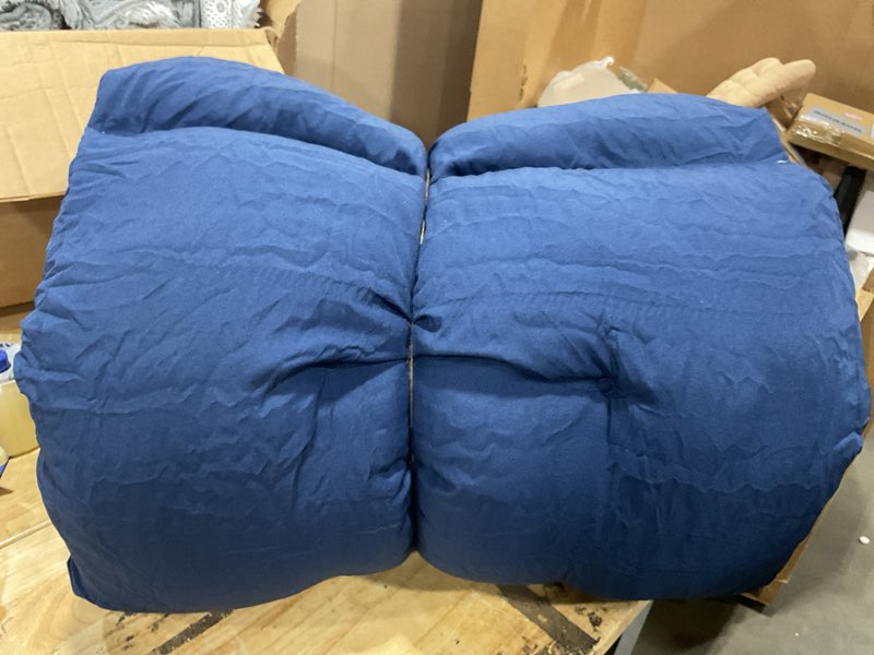 Condition photo showing As Is for outdoor chaise lounge chair cushion waterproof 74.4 x 22 x 4.7 inches memory foam lounge chair cushions replacement for outdoor furniture with ties, thickened pool lounge chair cushions, grey grey 74.4" l x 22" w x 4.7" h
