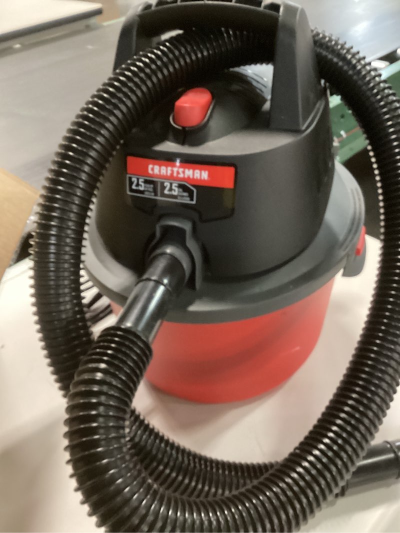 Condition photo showing As Is for CRAFTSMAN CMXEVBE17250 2.5 Gallon 2.5 Peak HP Wet/Dry Shop Vac, Portable Shop Vacuum Wet and Dry with Filter Bag, Hose and Attachments for Cleaning in the Home