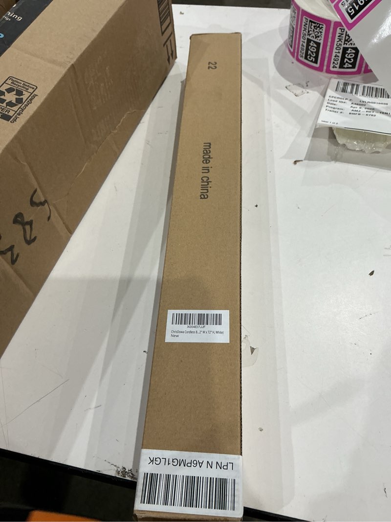 Condition photo showing Good Condition for chrisdowa cordless blackout roller shades for windows, thermal insulated uv protection pull down shades, total blackout window blinds for home, office, bedroom, door (22" w x 72" h, white) 22"w x 72"h white