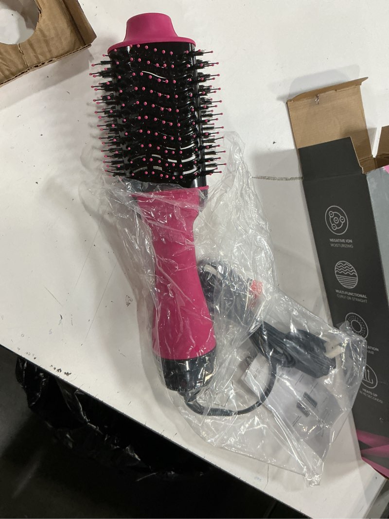 Condition photo showing New/Like New for hair dryer brush blow dryer brush in one, upgraded 4 in 1 hair dryer and styler volumizer with negative ion anti-frizz ceramic titanium barrel hot air hair straightener brush peachblow
