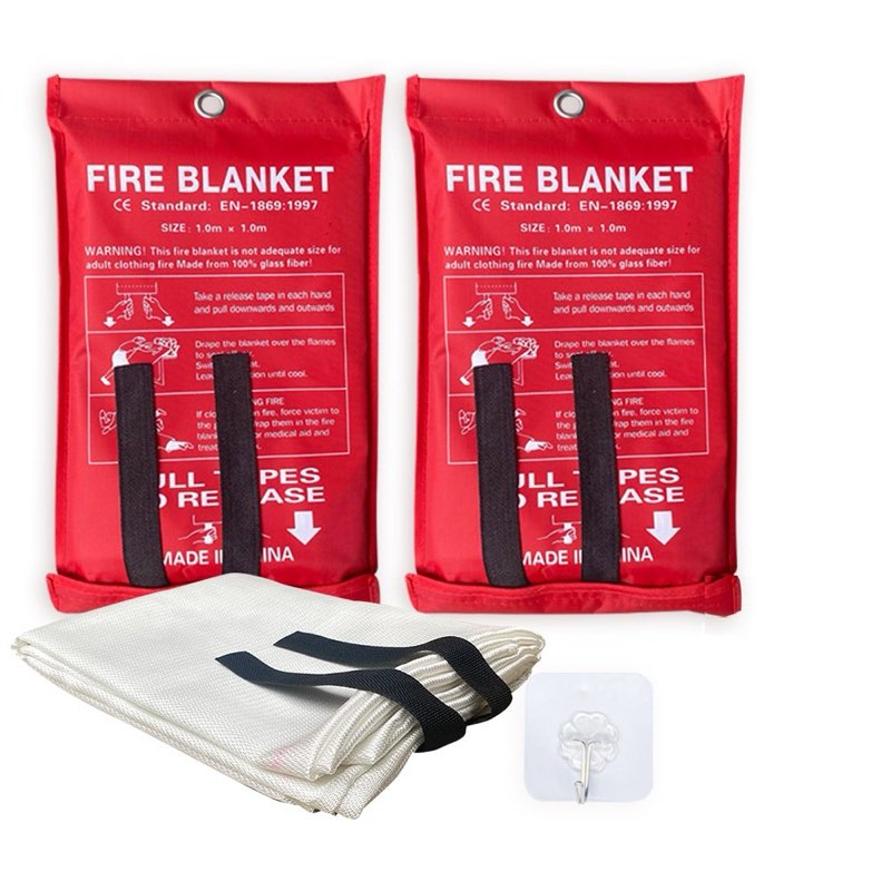 Emergency Fire Blanket - 2-Pack 40”x40” Stay Prepared With Our Fireproof Blanket Extinguish Flames f