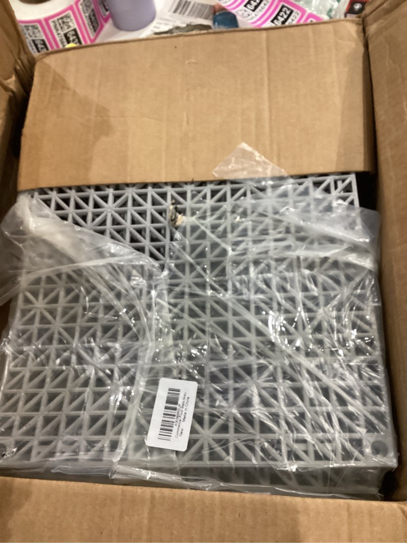 Condition photo showing Good Condition for ToLanbbt Modular Interlocking Cushion 12P 11.8" x 11.8" Interlocking Rubber Floor Drain Holes Non-Slip Splicing Drainage Mats for Deck, Shower, Kitchen, Drain Pool, Sauna Bath, Indoor Outdoor (Grey) 12 PCS Grey - Solid