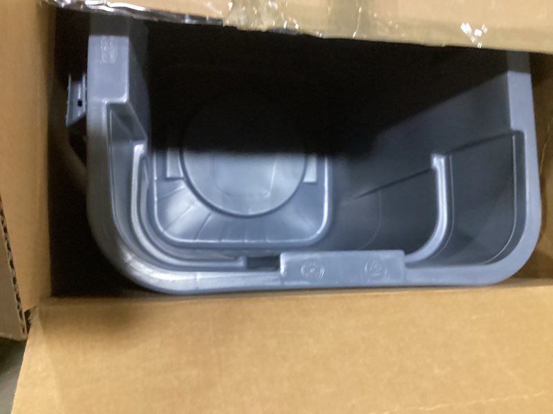 Condition photo showing As Is for Rubbermaid Commercial Products BRUTE Square Bin Storage Container without Lid, 28-Gallon, Gray (FG352600GRAY)